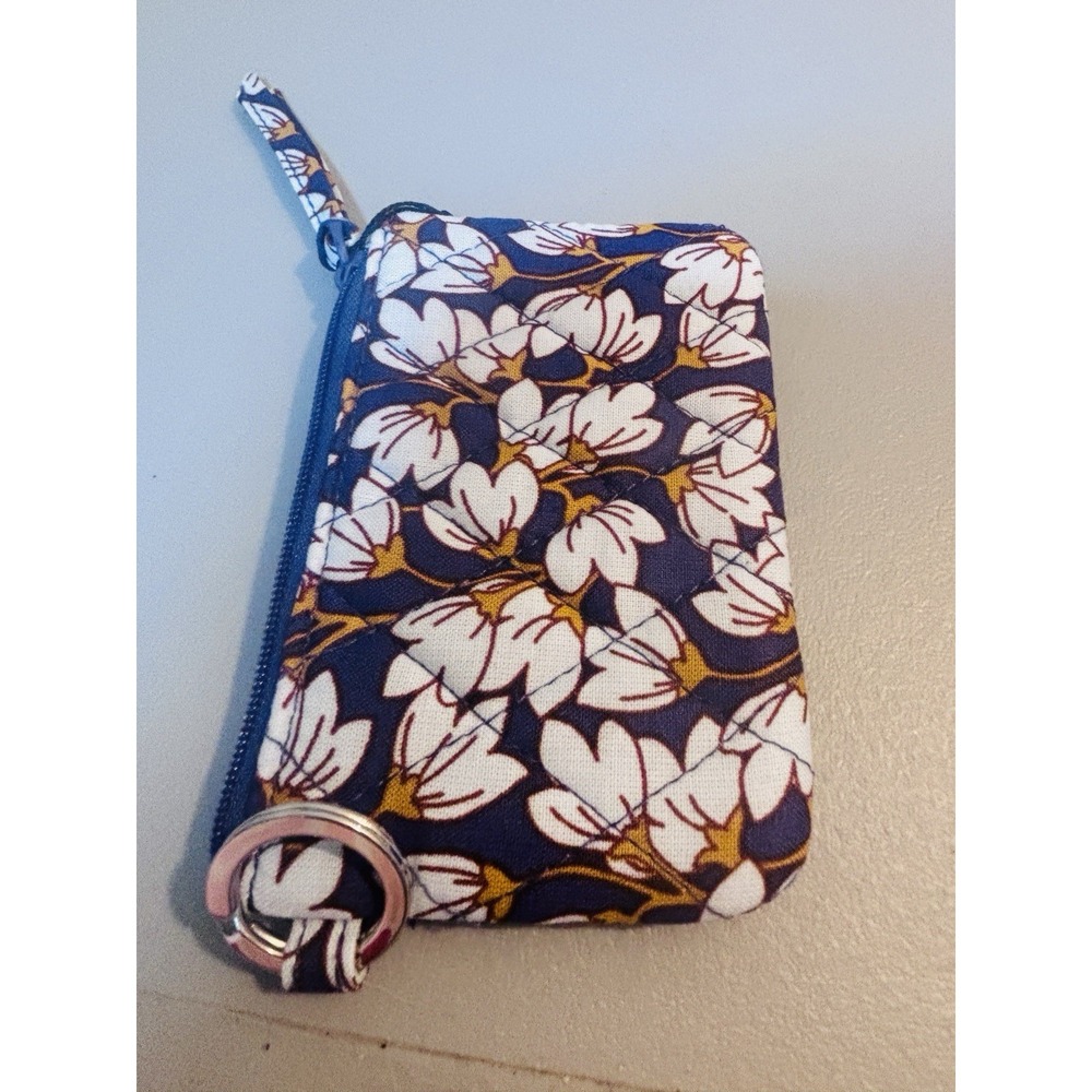 Vera Bradley Pawpaw Power Zip ID Storage Coin Card Wallet Keyring Floral New - Picture 4 of 4